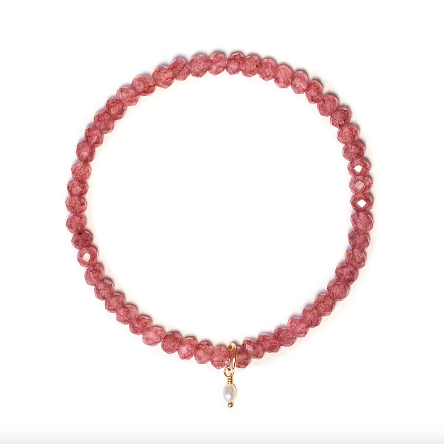Rose Muscovite & Pearl Social Bracelet