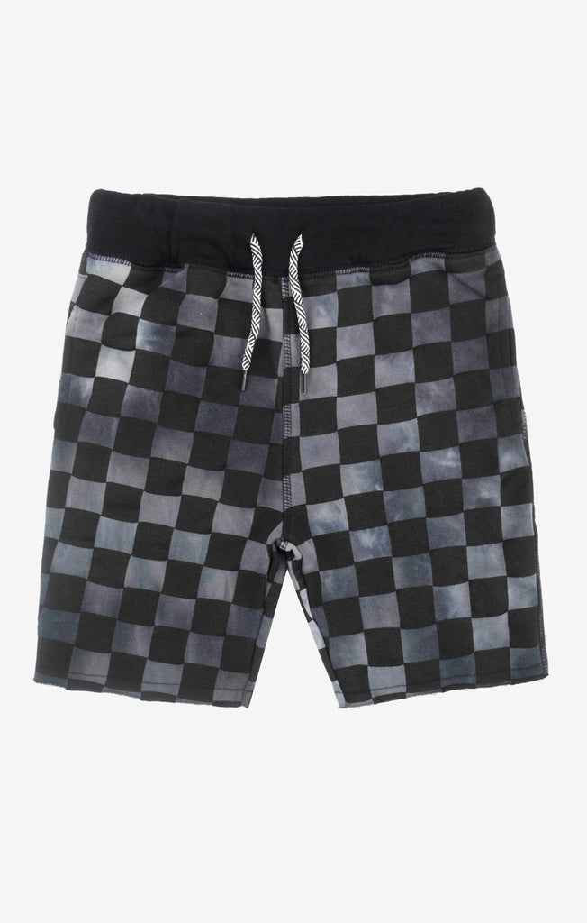 Black Check Camp Shorts