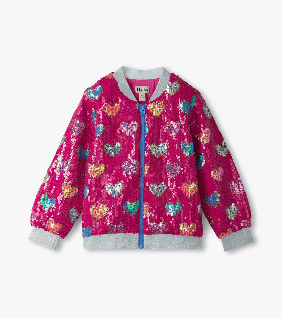 Busted Hearts Sequin Bomber