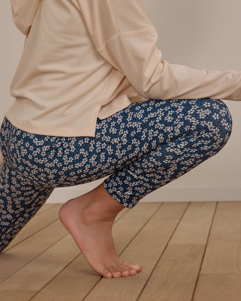 Blue Floral Legging