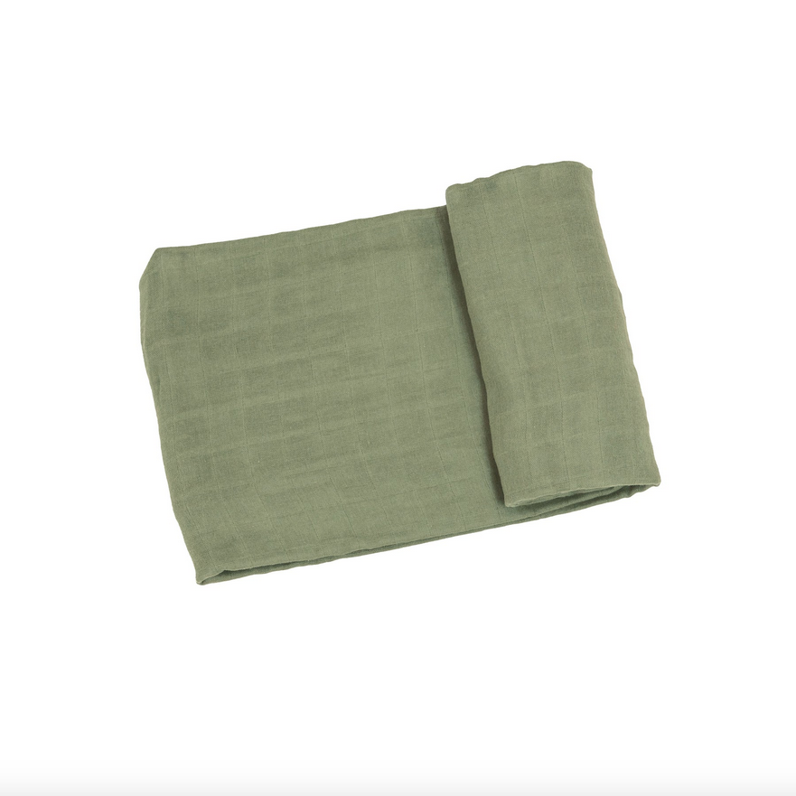 Oil Green Swaddle Blanket