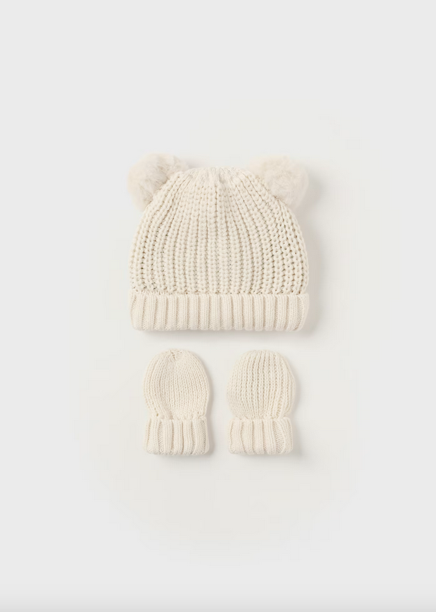 Teddy Baby Hat & Mitten Set