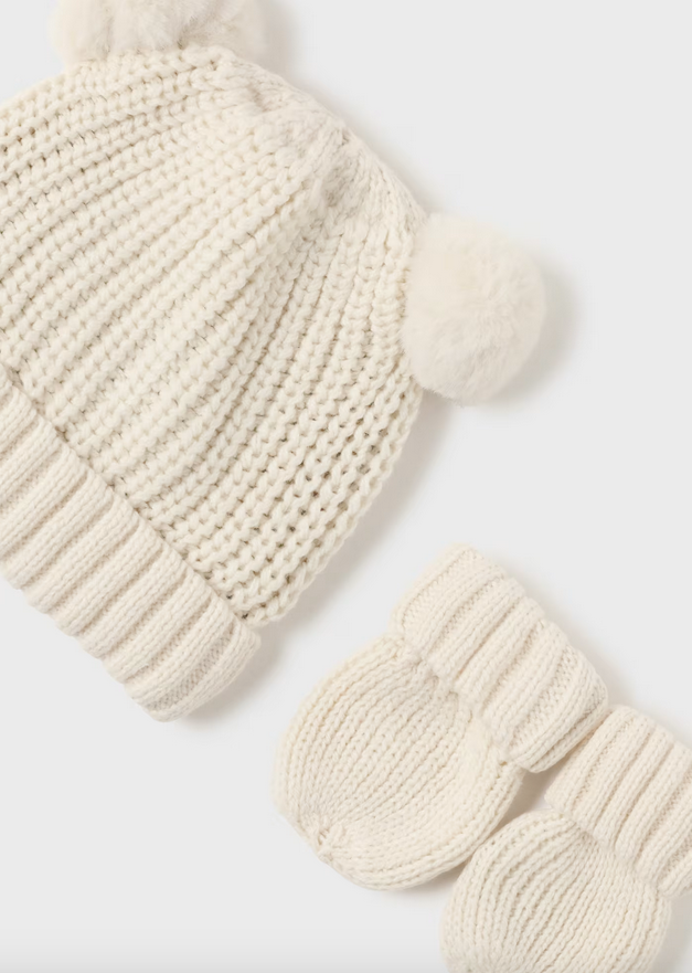 Teddy Baby Hat & Mitten Set