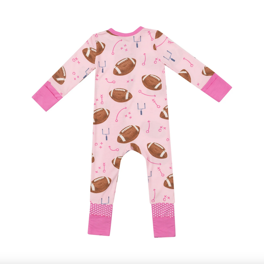 Football Zip Footie | Pink