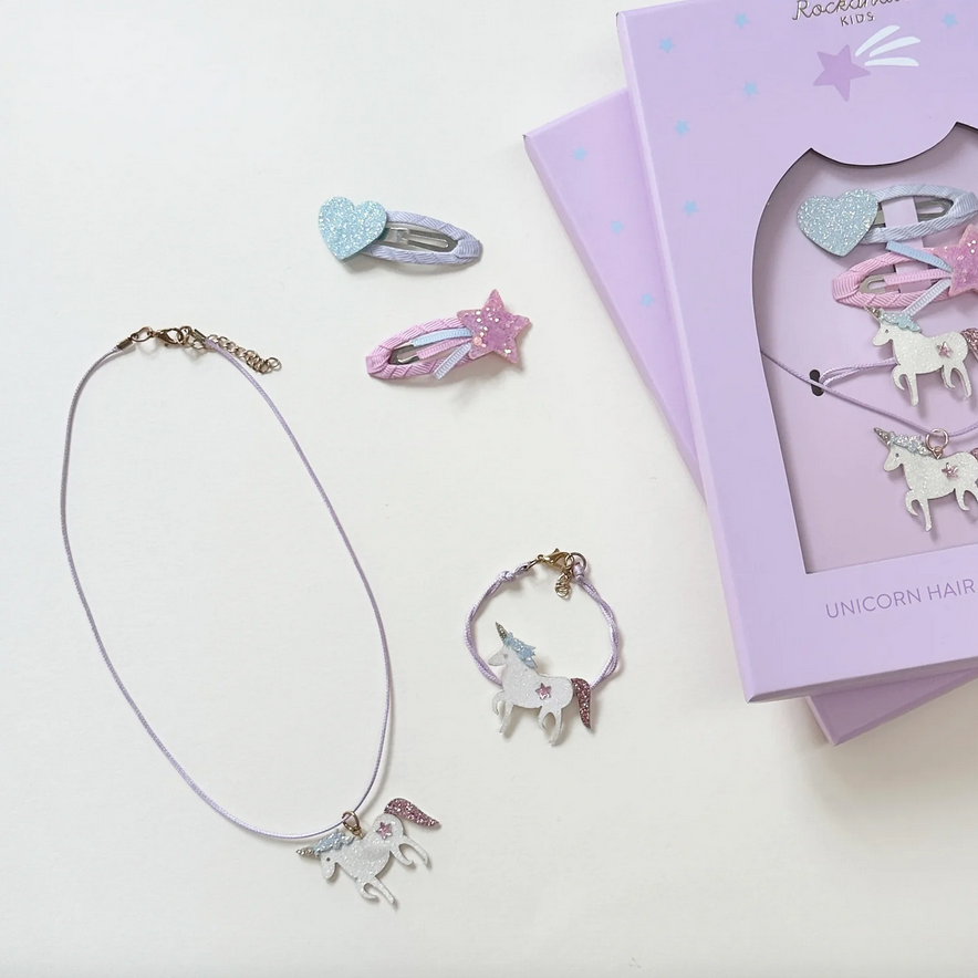 Unicorn Hair & Jewelry Set