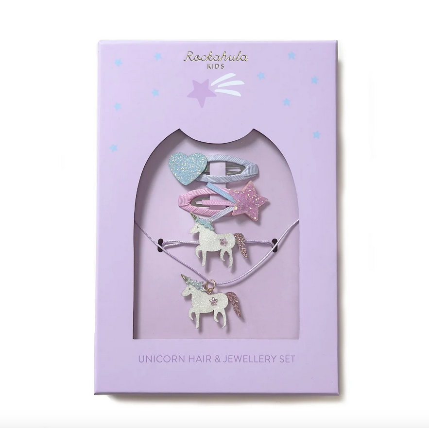 Unicorn Hair & Jewelry Set