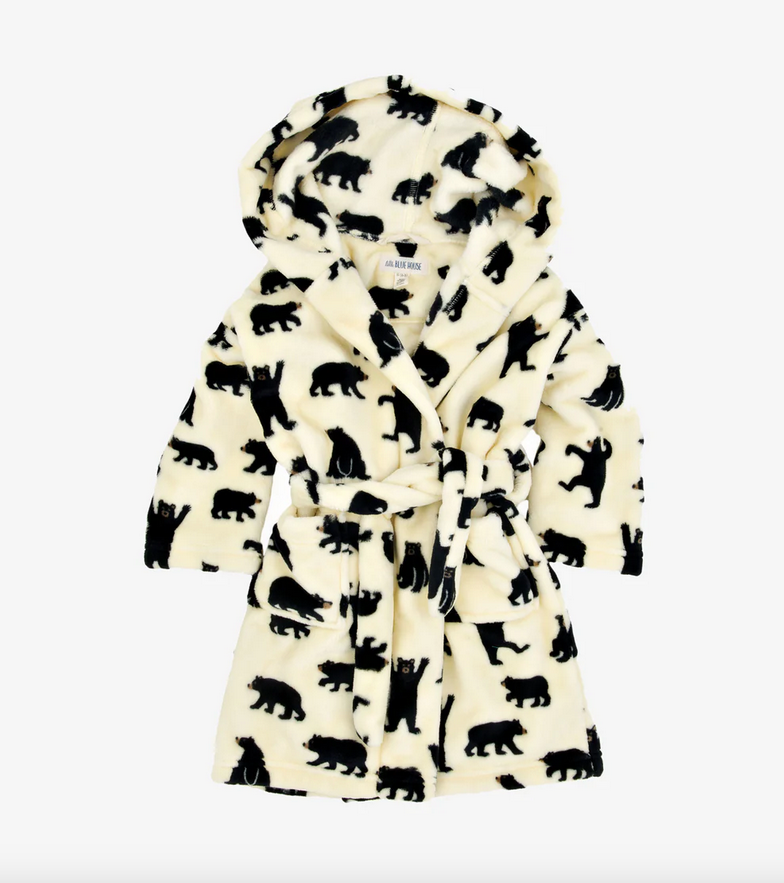 Black Bears Fleece Robe