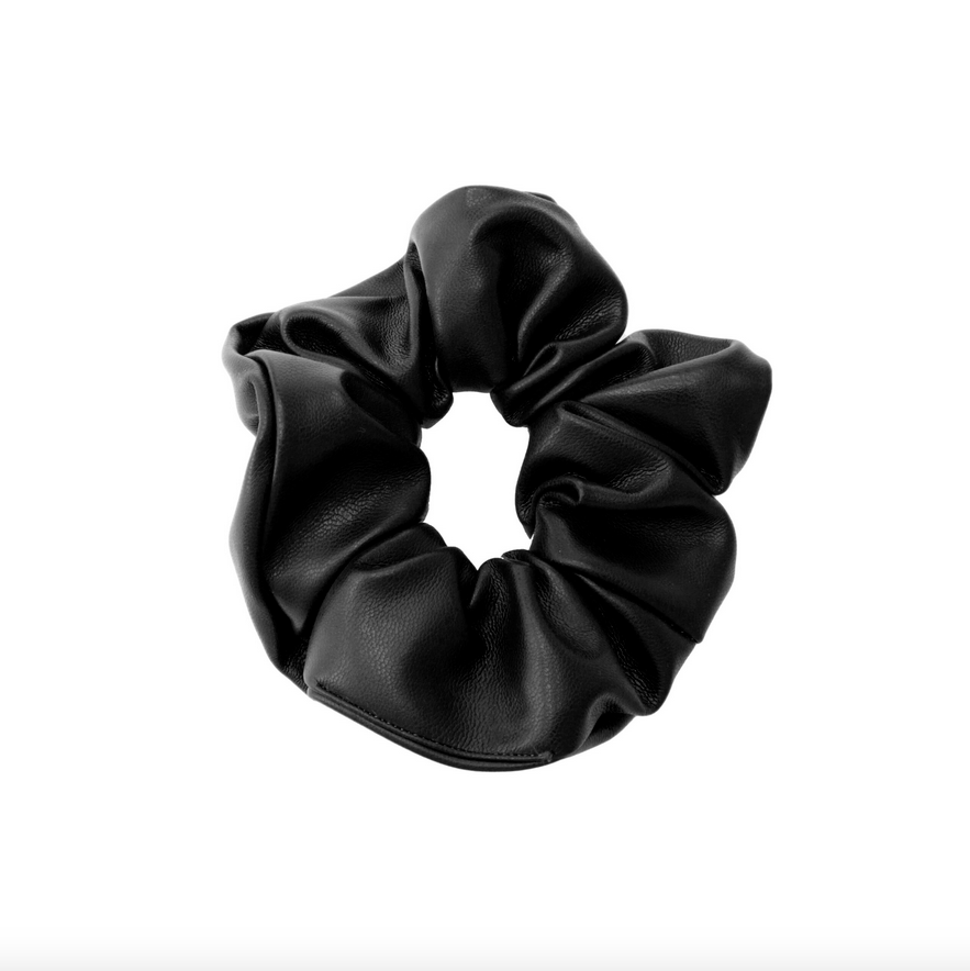 Black Leatherette Scrunchie