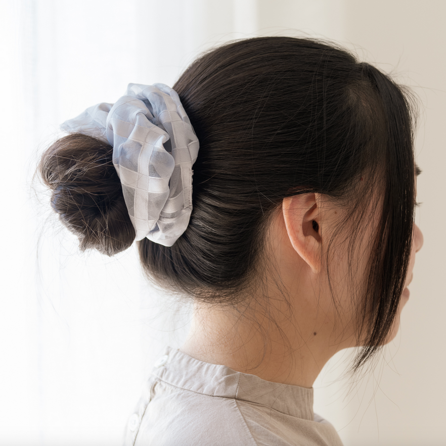 Sheer Plaid Scrunchie