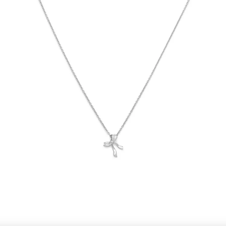 Bow Necklace | Silver