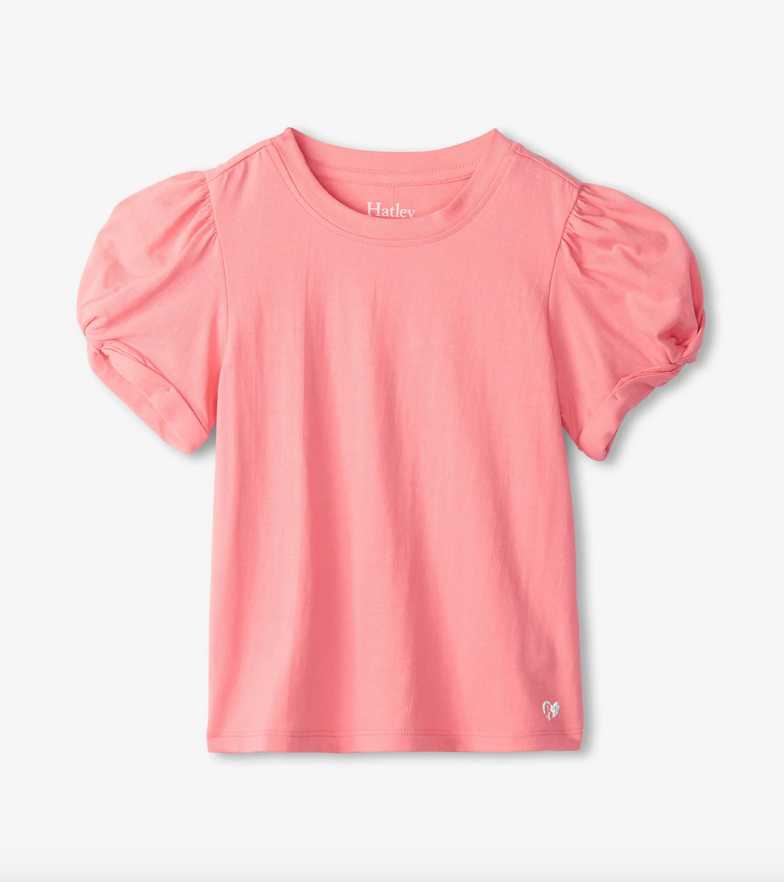 Twisted Sleeve Tee | Pink