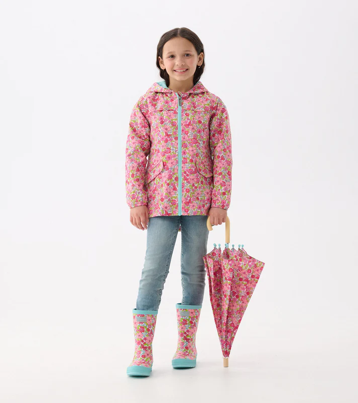 Groovy Flowers Field Rain Jacket