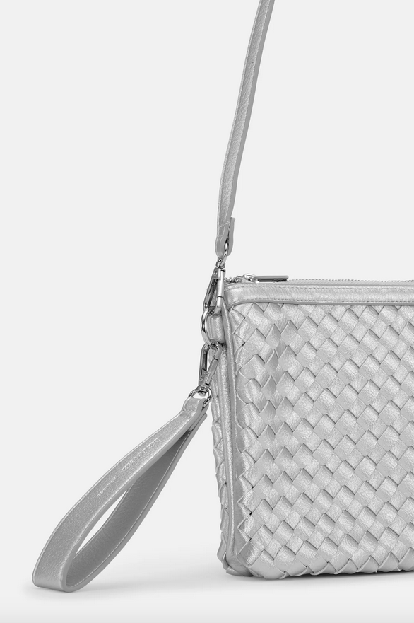 Woven Cross-Body Bag | Silver Cloud