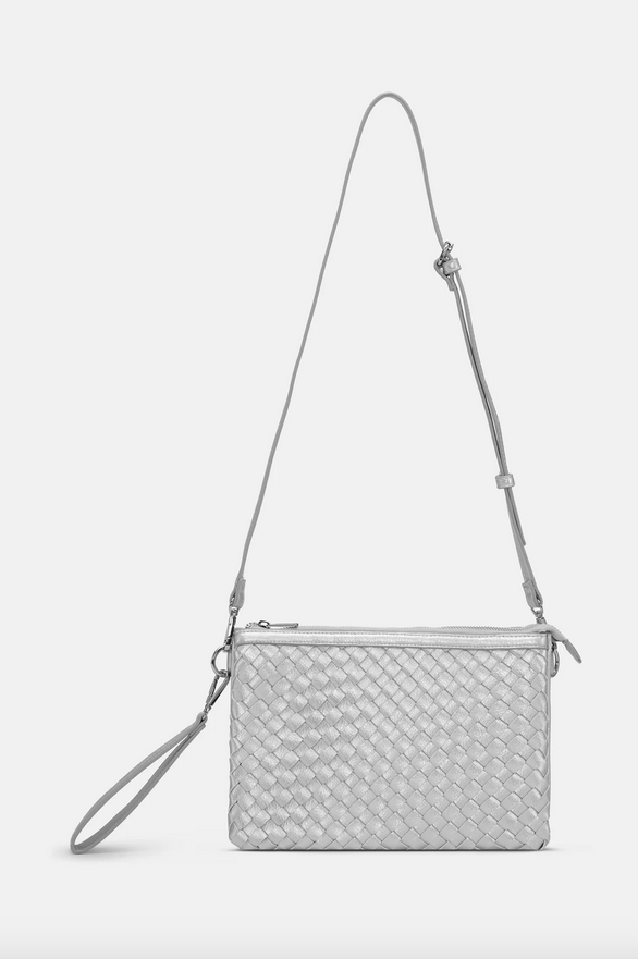 Woven Cross-Body Bag | Silver Cloud