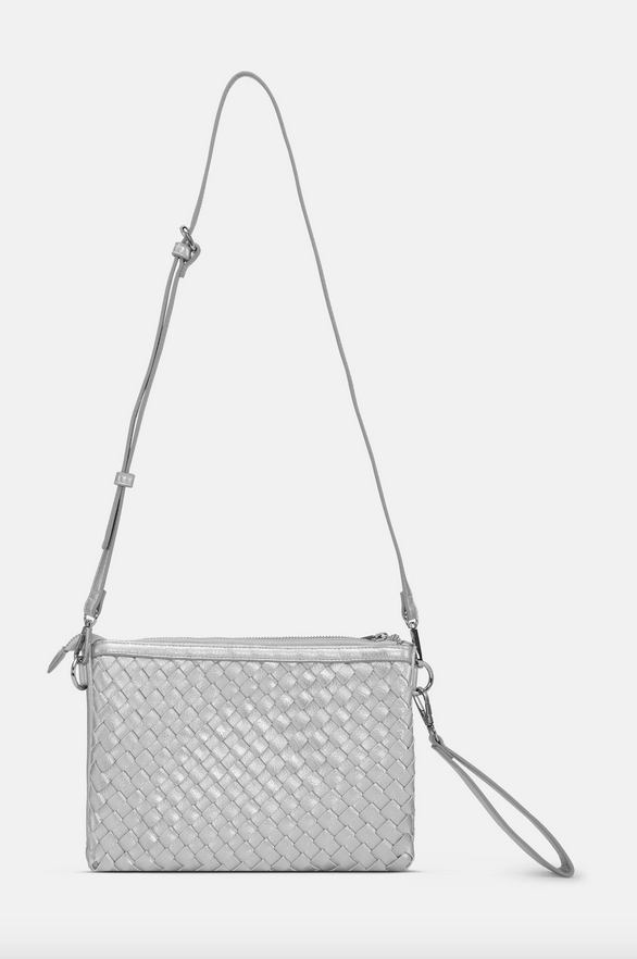 Woven Cross-Body Bag | Silver Cloud