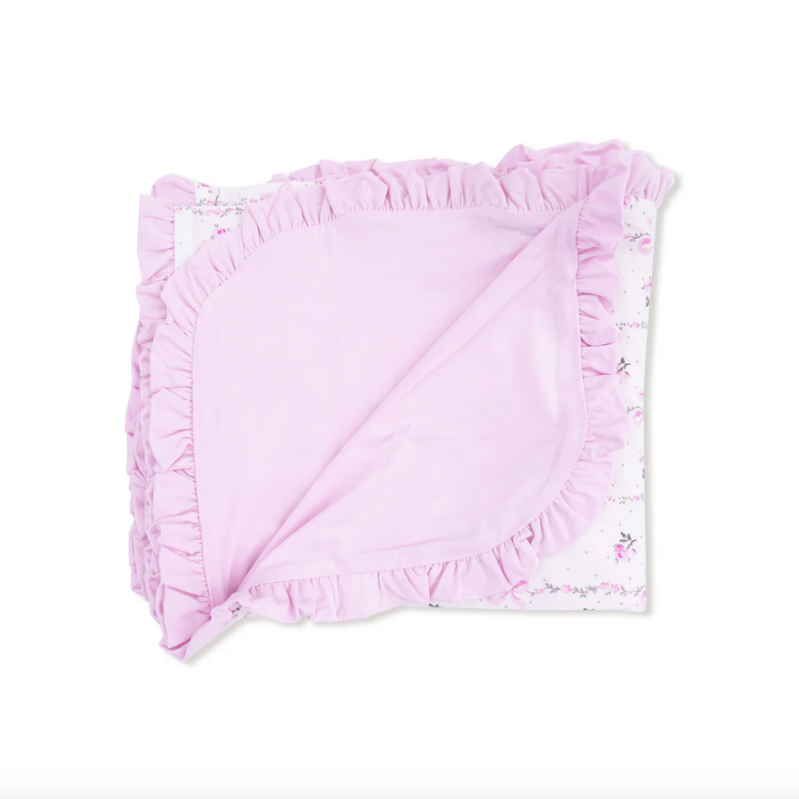 Dainty Buds & Bows Ruffle Blanket