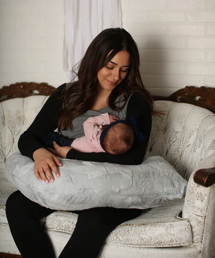 Minky Nursing Pillow | Grey