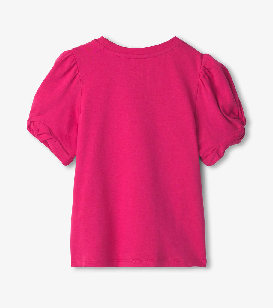 Twisted Sleeve Tee | Fuchsia