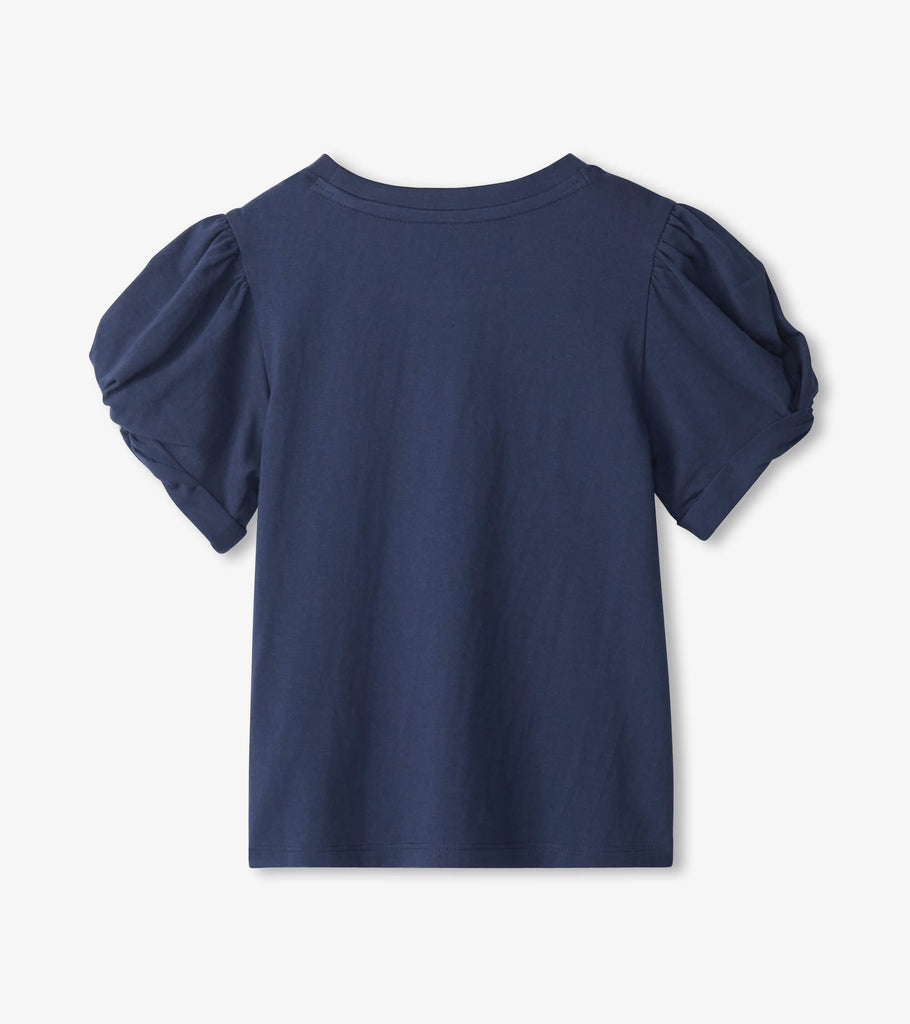 Twisted Sleeve Tee | Navy