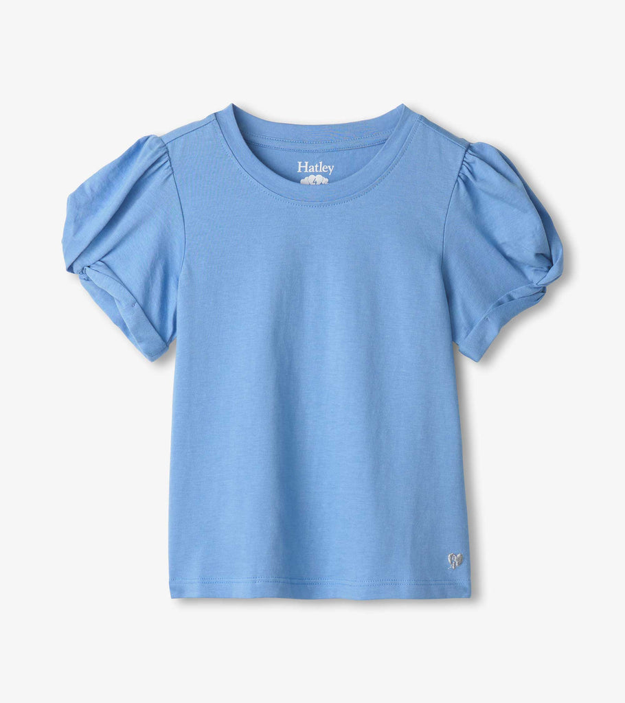 Twisted Sleeve Tee | Cornflower Blue