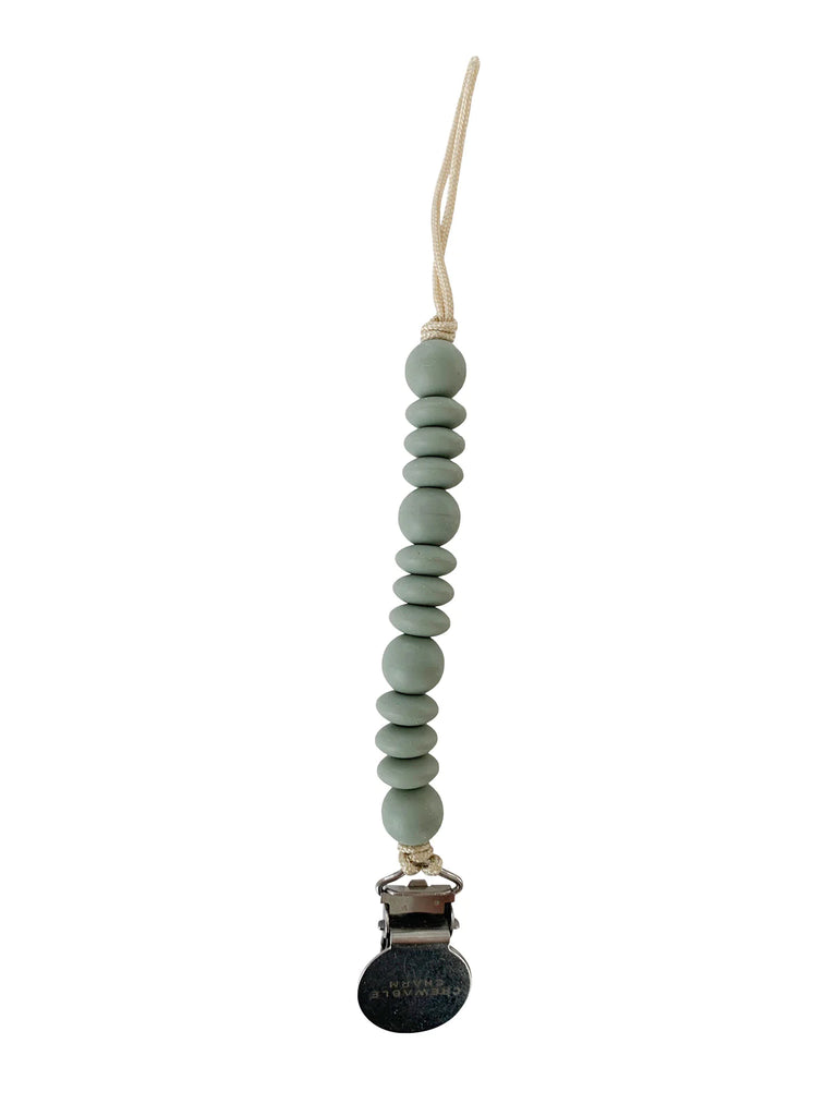 Sage Beaded Pacifier Clip